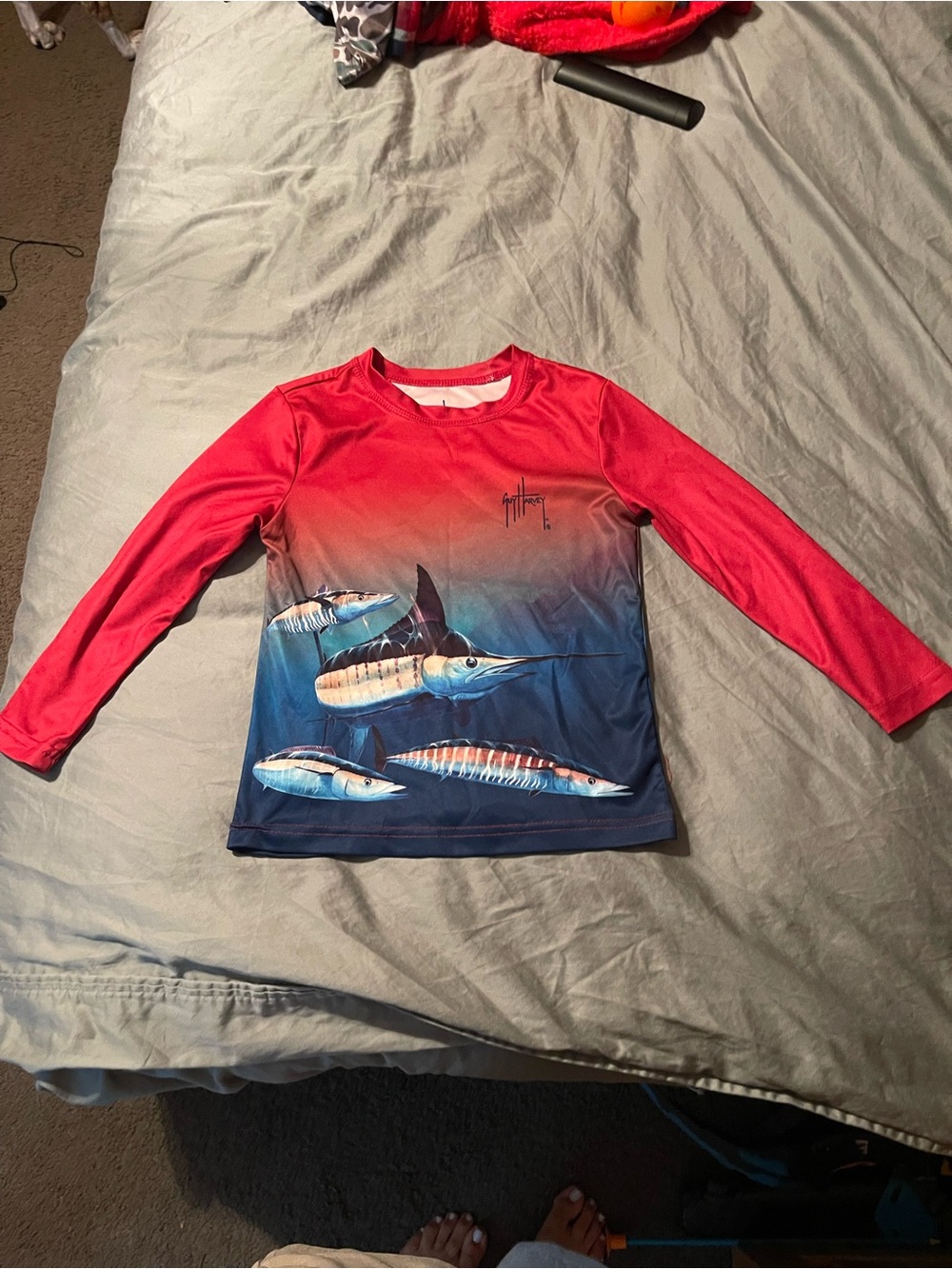 Guy Harvey Red Performance Fishing Tee